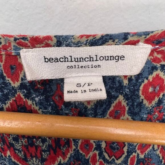 BeachLunchLounge Abstract Print Flowy Long Sleeve Blouse Small - Picture 3 of 6